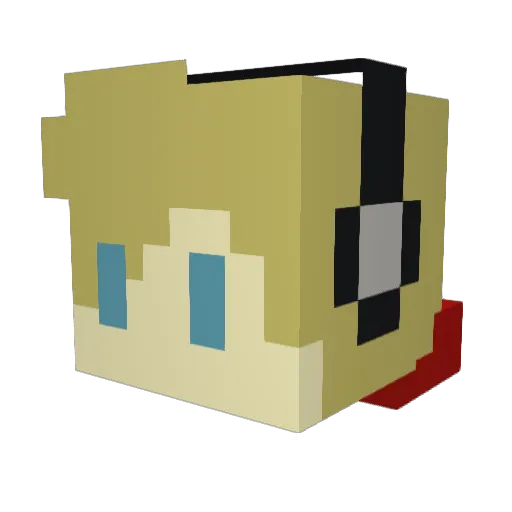 Geminiice Minecraft avatar head, 3D render