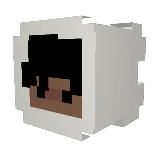 Gemma3 Minecraft avatar head, 3D render