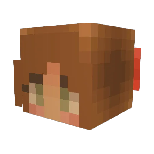 GemmaFlame Minecraft avatar head, 3D render