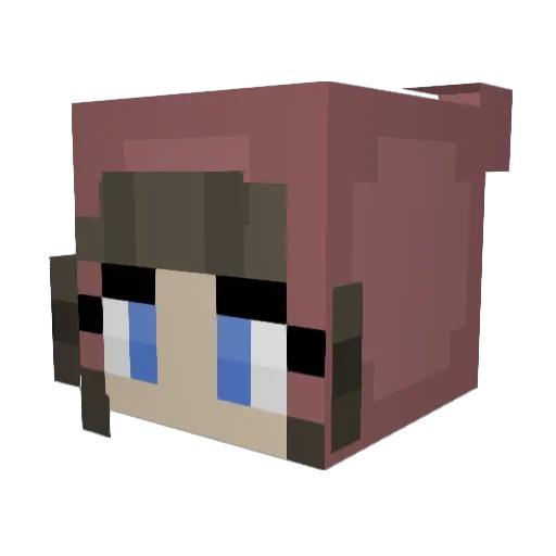 GemmaProuse Minecraft avatar head, 3D render