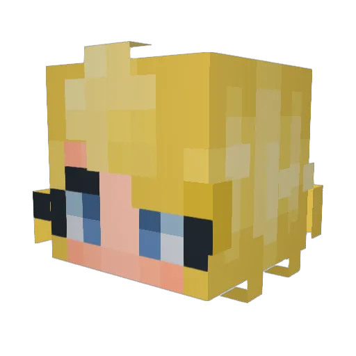 GemmaWillows Minecraft avatar head, 3D render