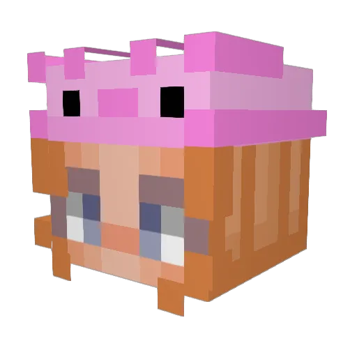Gemmeryy Minecraft avatar head, 3D render