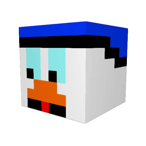 Gempi Minecraft avatar head, 3D render