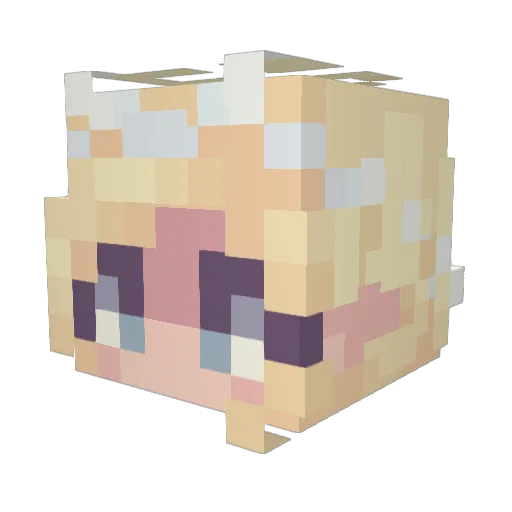 Gempotato Minecraft avatar head, 3D render