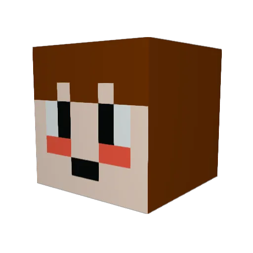 Gemstonemin Minecraft avatar head, 3D render