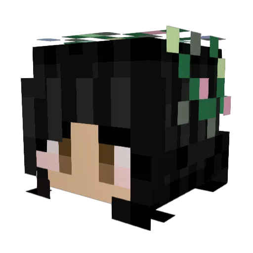 Gemvini Minecraft avatar head, 3D render