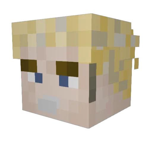GenFleischer Minecraft avatar head, 3D render