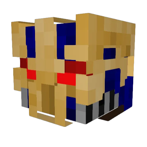 GenVIII Minecraft avatar head, 3D render