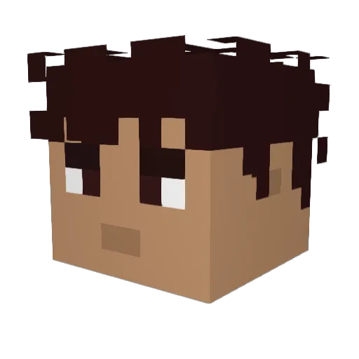 GenZalphaPlayer Minecraft avatar head, 3D render