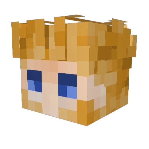 Genamoid Minecraft avatar head, 3D render