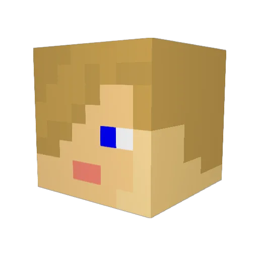 Genarateduser Minecraft avatar head, 3D render