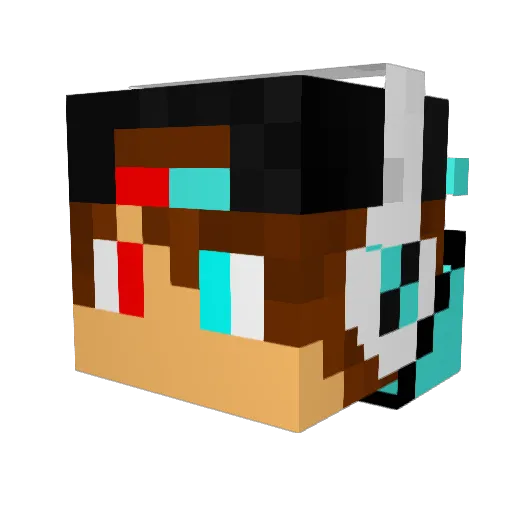 Genarix Minecraft avatar head, 3D render