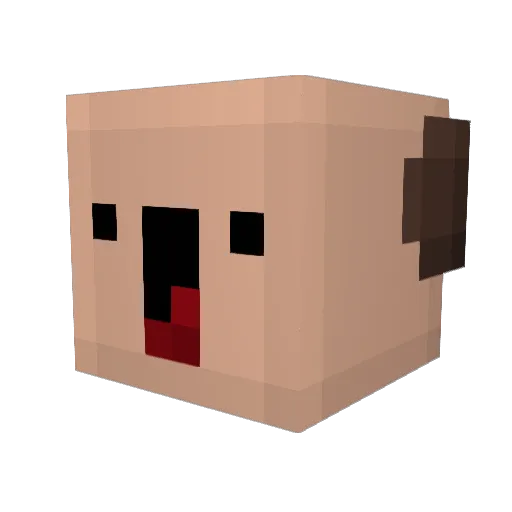 GenauSo Minecraft avatar head, 3D render