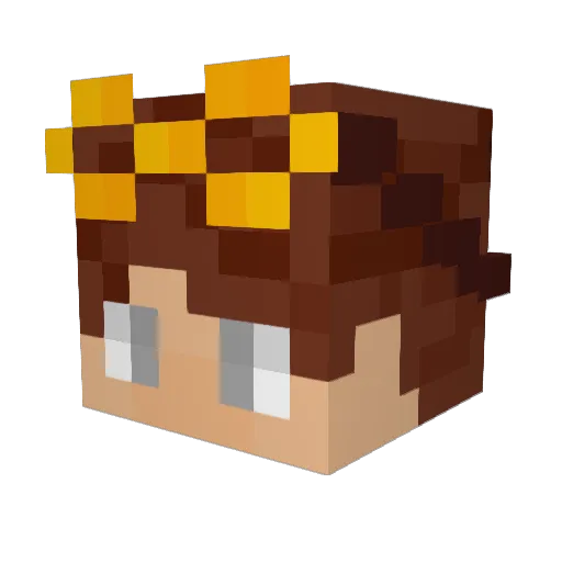 Gendaire Minecraft avatar head, 3D render