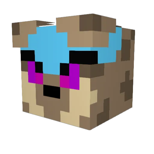 Gender3D Minecraft avatar head, 3D render