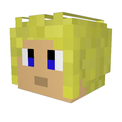 Genderfear Minecraft avatar head, 3D render