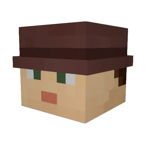 GeneKeno Minecraft avatar head, 3D render