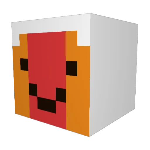 Geneci Minecraft avatar head, 3D render