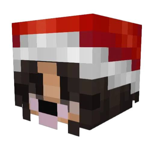 Geneeka Minecraft avatar head, 3D render