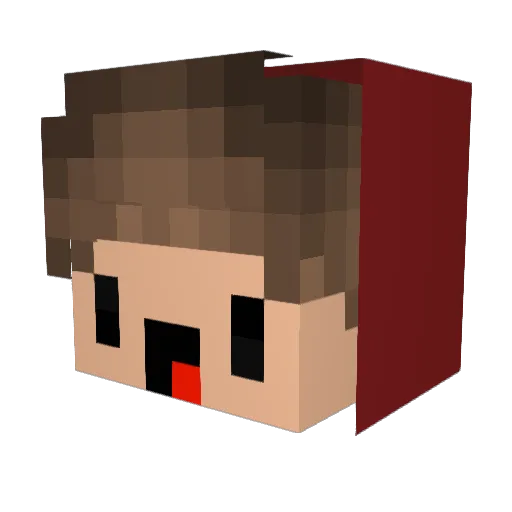Genepaji Minecraft avatar head, 3D render