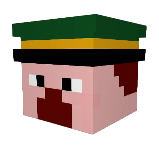 GeneralSNAFU Minecraft avatar head, 3D render