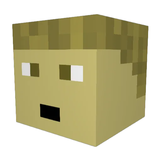GeneralShinobi Minecraft avatar head, 3D render