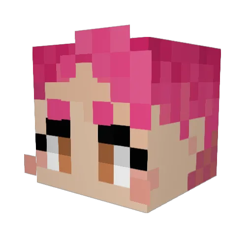 GeneralShy Minecraft avatar head, 3D render