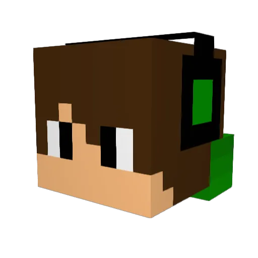 General_Hackmeat Minecraft avatar head, 3D render