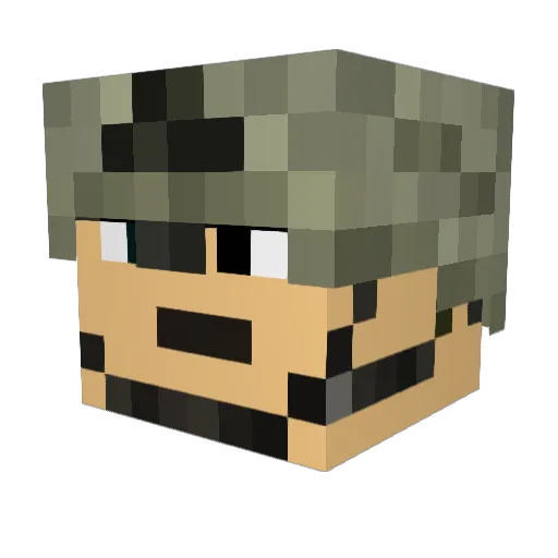 General_Miki Minecraft avatar head, 3D render