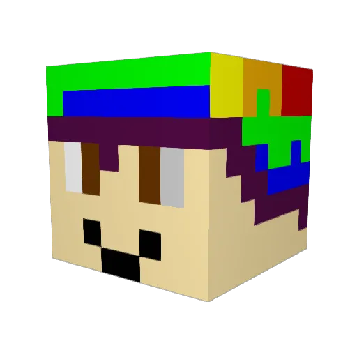 General_Tee Minecraft avatar head, 3D render