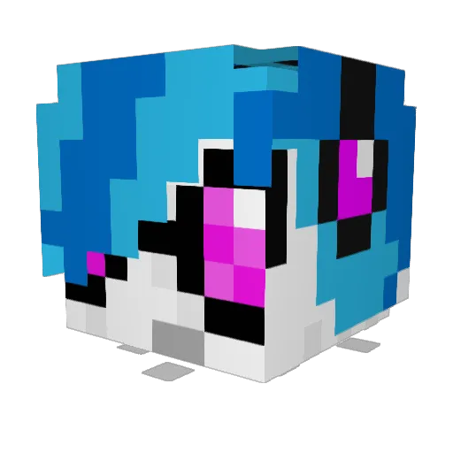 General_Vinyl Minecraft avatar head, 3D render