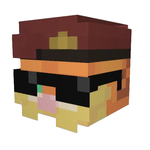 General_Whiskas Minecraft avatar head, 3D render