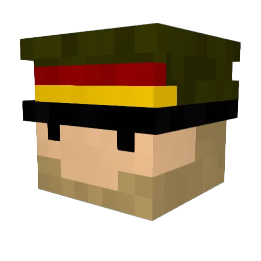 GeneraleRusso Minecraft avatar head, 3D render