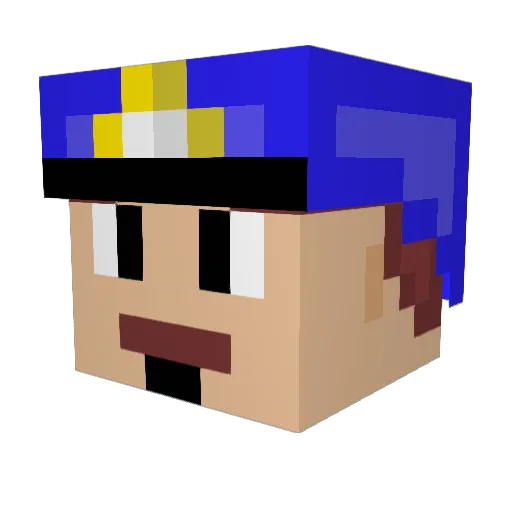 Generic600 Minecraft avatar head, 3D render