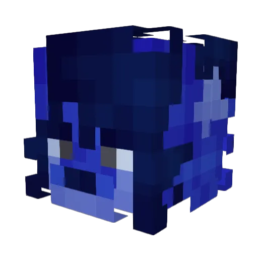 GenericBlueFurry Minecraft avatar head, 3D render