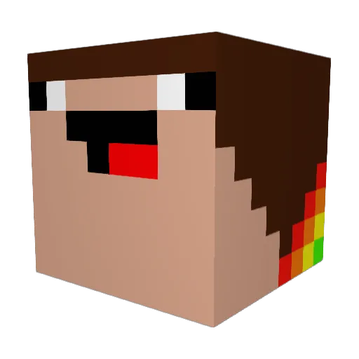 GenericDownie Minecraft avatar head, 3D render