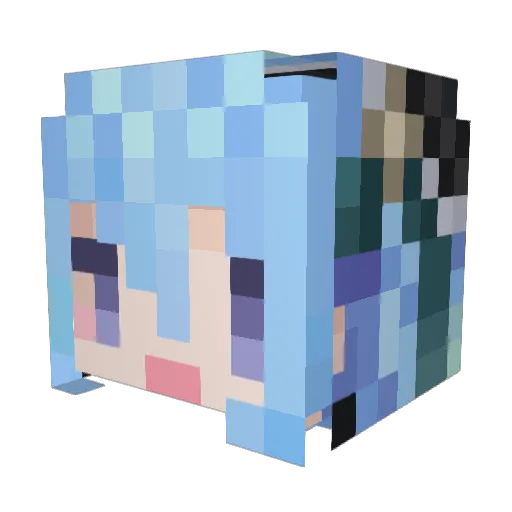 GenericRiu Minecraft avatar head, 3D render