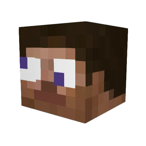 GenericSteve Minecraft avatar head, 3D render