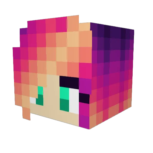 Generin Minecraft avatar head, 3D render