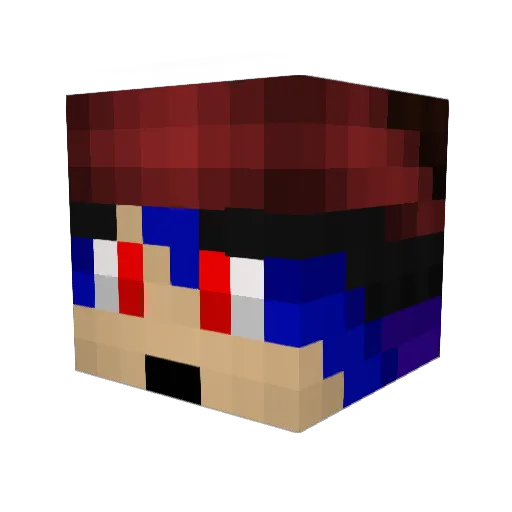 GenesisSilver Minecraft avatar head, 3D render