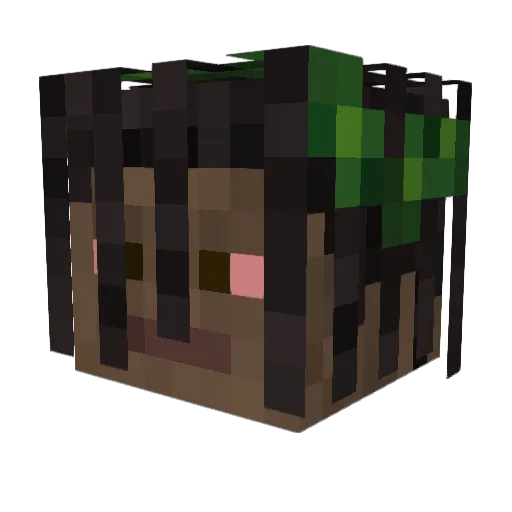 Genetically Minecraft avatar head, 3D render