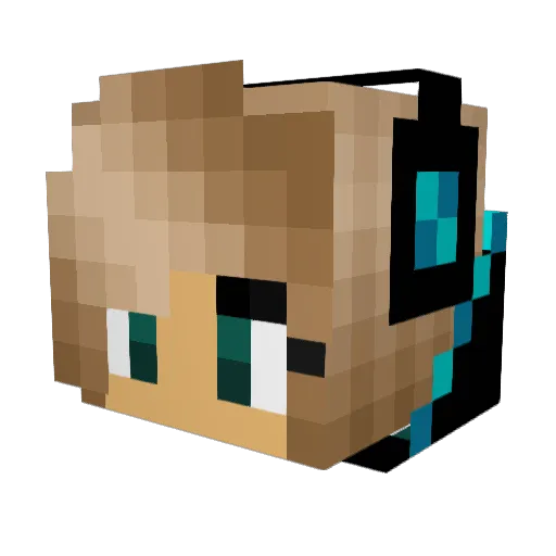 GenieAmeise Minecraft avatar head, 3D render