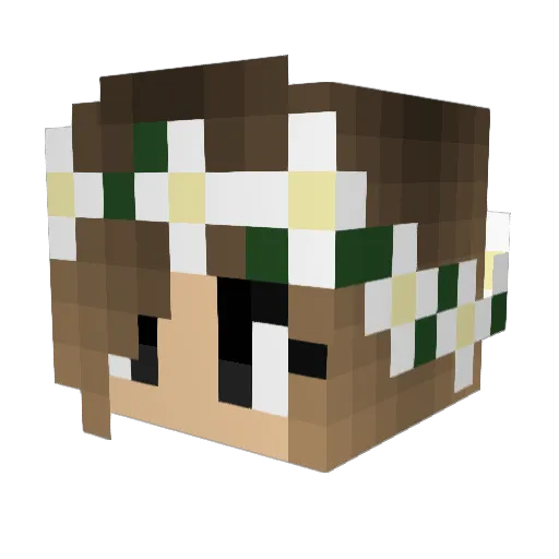 Geniebabe Minecraft avatar head, 3D render