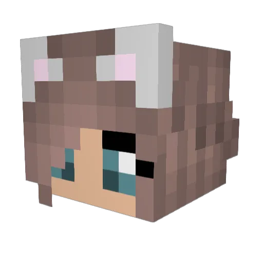 GeninWomanbun Minecraft avatar head, 3D render