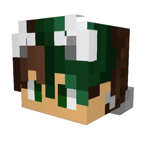 GeniusCyborg Minecraft avatar head, 3D render