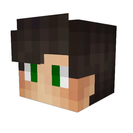 Genjis Minecraft avatar head, 3D render