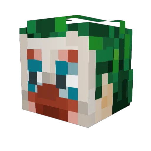 Genjustu Minecraft avatar head, 3D render