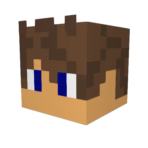 Genkida Minecraft avatar head, 3D render