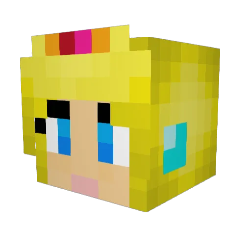 Genlutz Minecraft avatar head, 3D render