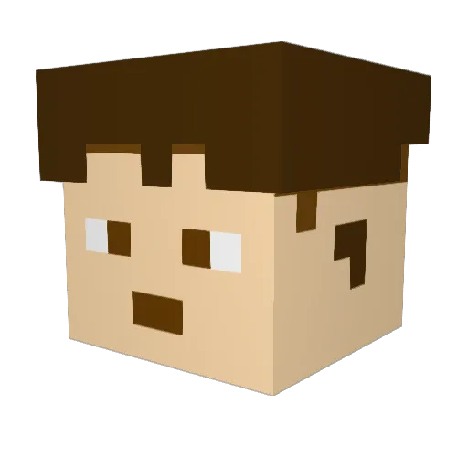 Gennerett Minecraft avatar head, 3D render